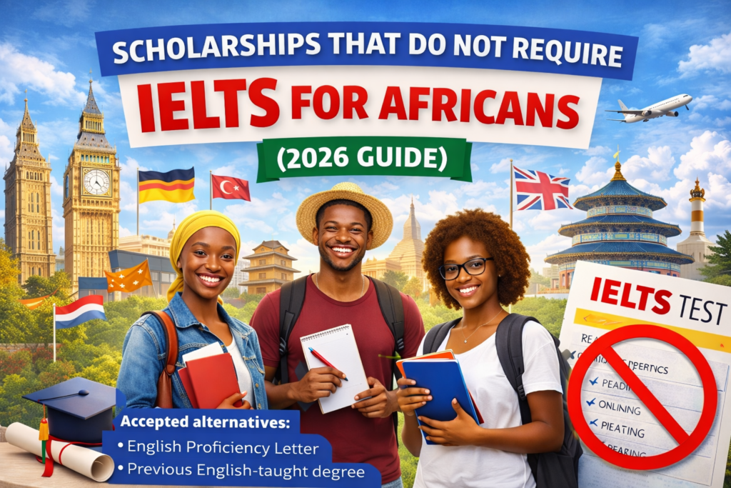 Scholarships That Do Not Require IELTS for Africans (2026 Guide)