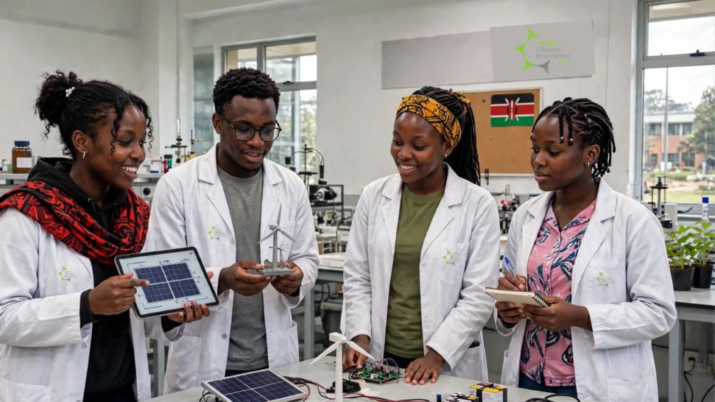 Young Kenyan students participating in the The Kenya Climate Innovation Center (KCIC) Cleantech Innovation Competition 2026 for Kenyan University Students.