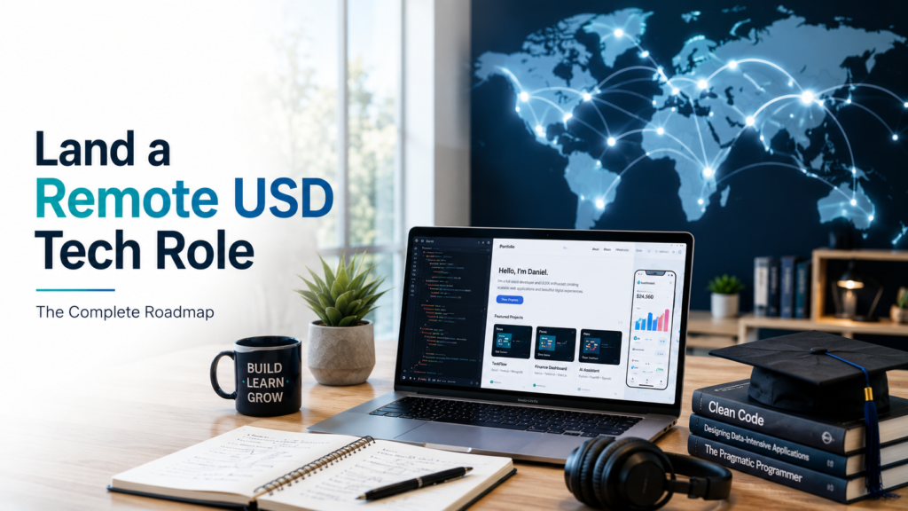 "How to Land a Remote USD Tech/Design Role Before You Graduate: Complete Roadmap" Why it works: Taps into the high search volume for remote foreign earning ("earn in dollars").